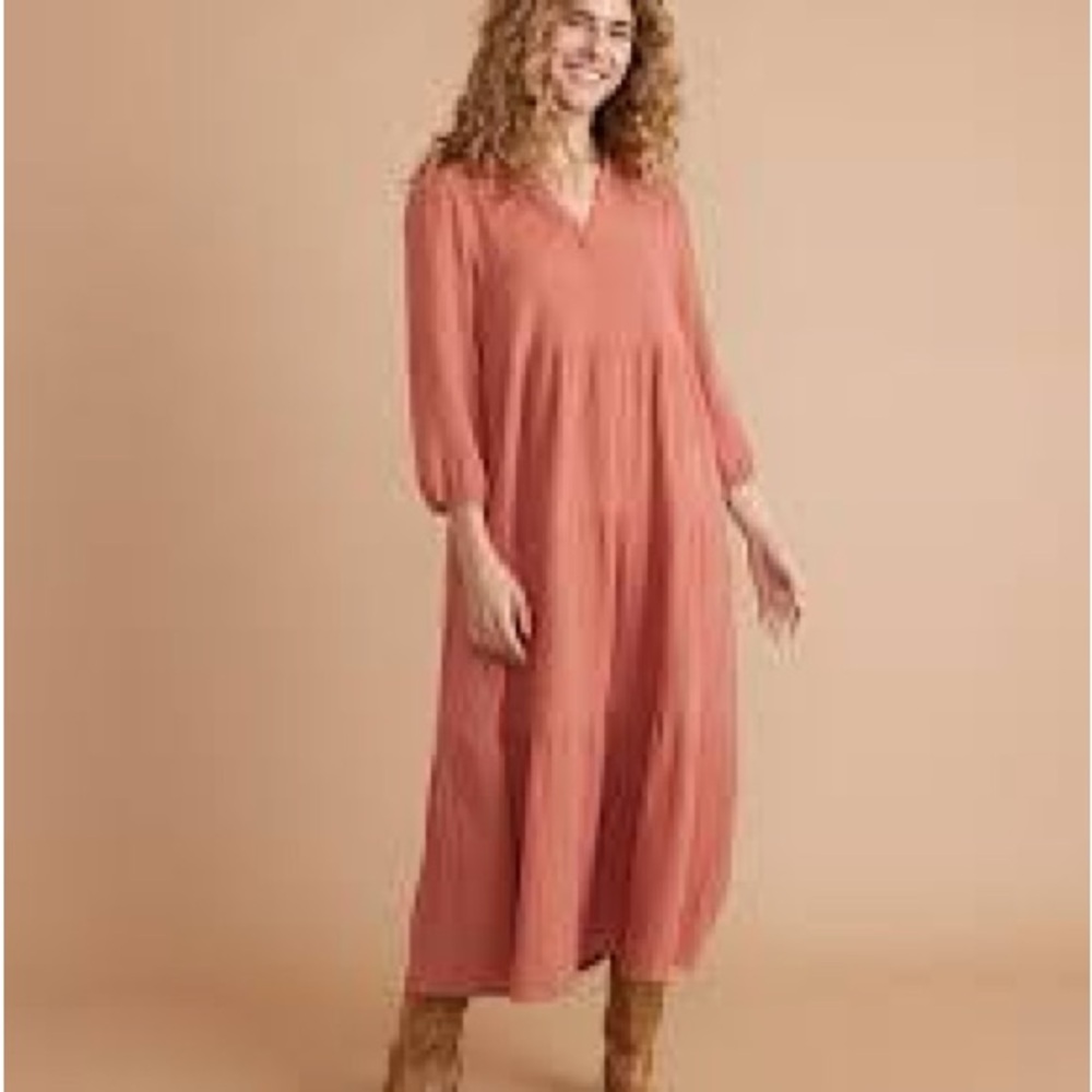 Marine Layer Annabella Tiered Maxi in Rosewood, size small